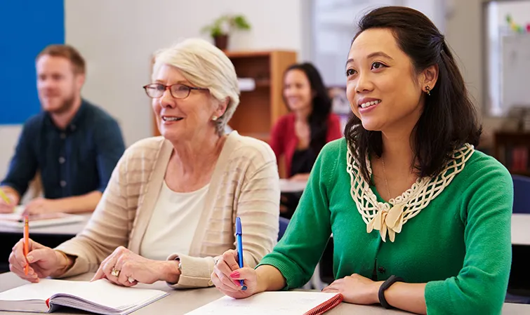 Adult learners in classroom