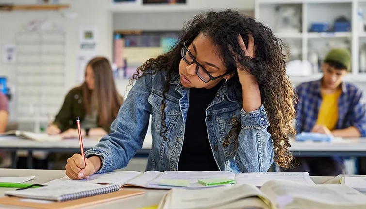 Frustrated high school student