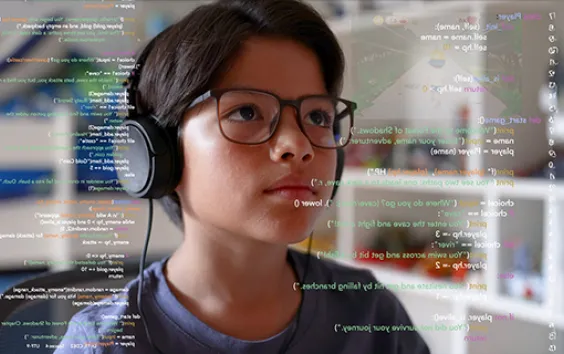 Boy in front of computer