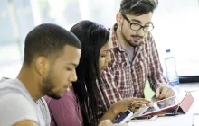 Image of postsecondary students studying together 
