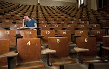 Tired college student