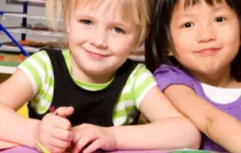Two kindergarten girls