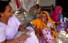 Women in India talking and laughing