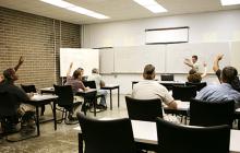 Adult students in a classroom