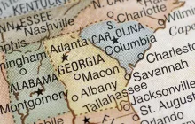 Map of southeast USA