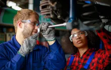 Man and woman technical apprentices