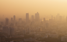 Hazy morning atmosphere in Bangkok