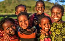 Group of happy African children