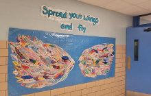 Spread your wings school hallway art