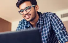 Man working on a laptop