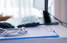 Computer and stethoscope