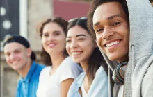 College kids smiling
