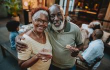 Happy older African American couple