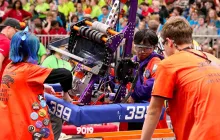 students in robotics competition