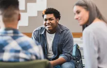 Young African American man in group therapy