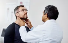 Doctor examining patient