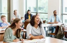Happy and engaged high school students