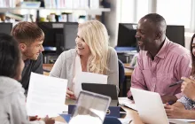 Adults studying together
