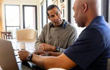 Adult men in discussion
