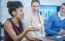 Business colleagues in discussion