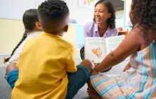 Teacher reading to students