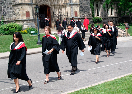 college graduation procession
