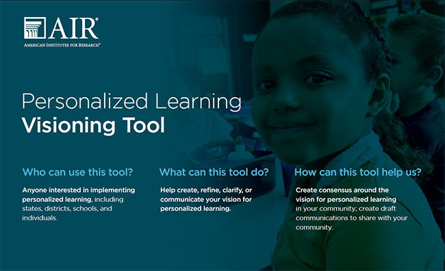 Image of personalized learning visioning tool cover